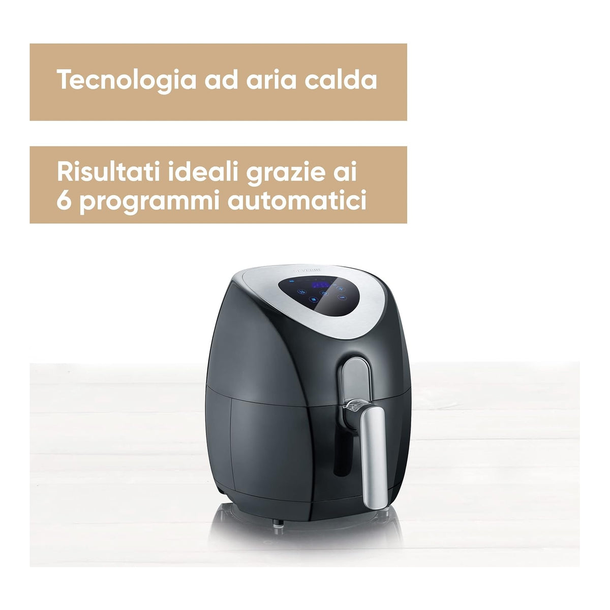 SEVERIN FR2430 FRIGGITRICE AD ARIA 1500 W CAPACITA' 3 LT 6 PROGRAMMI COLORE NERO