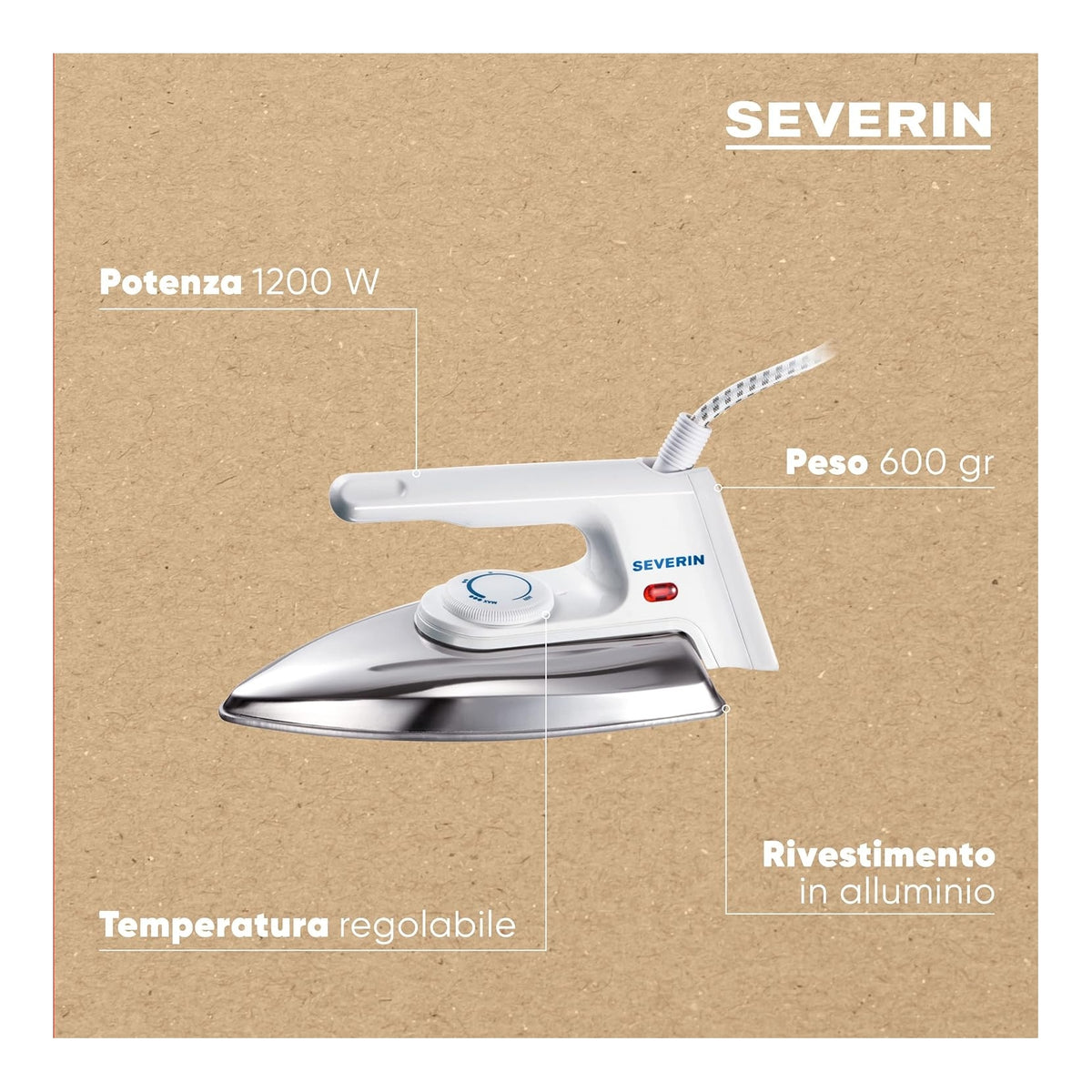 SEVERIN BA3211 FERRO DA STIRO 1200 WATT TEMPERATURA REGOLABILE - PROMO
