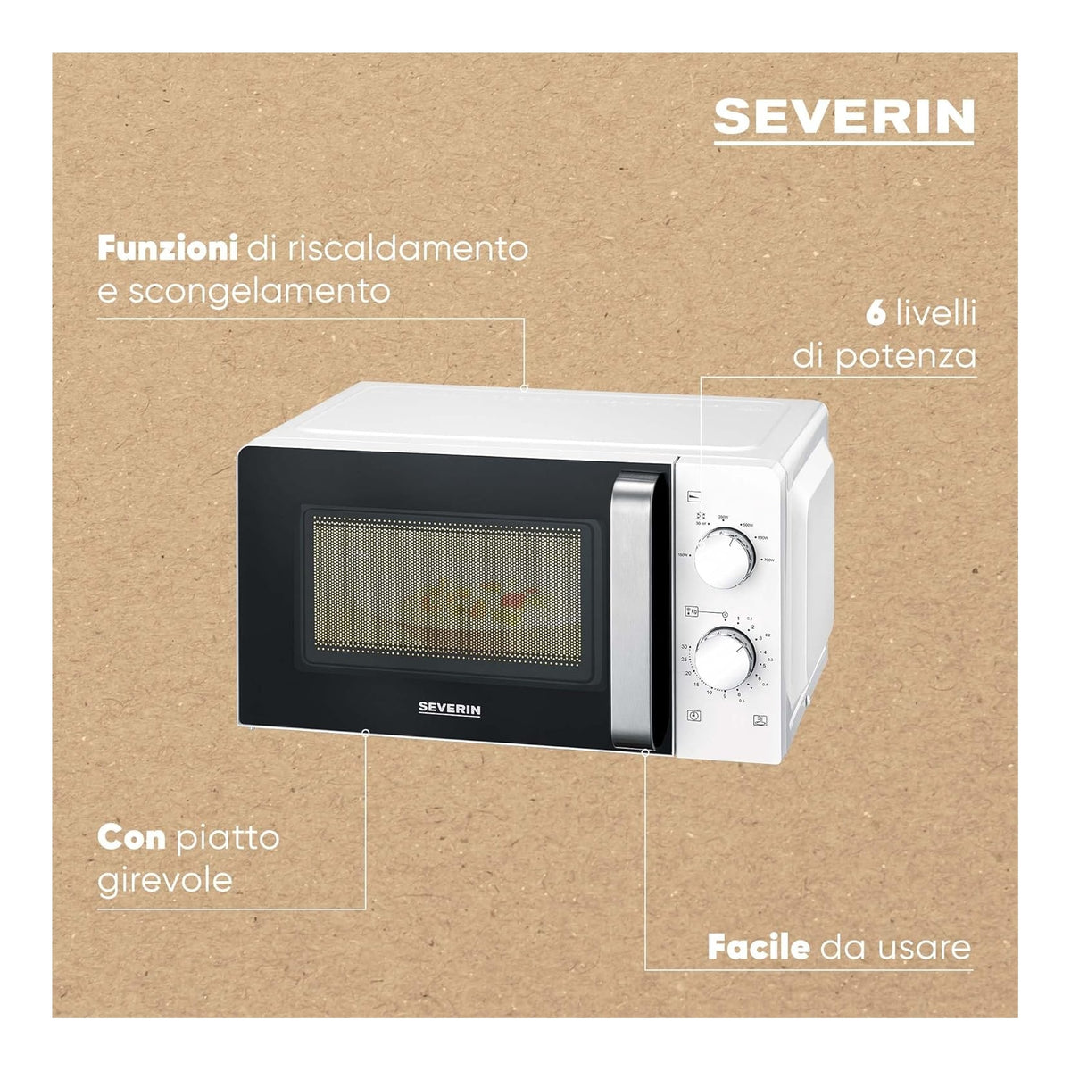 SEVERIN MW7885 FORNO A MICROONDE 17LT 700W BIANCO