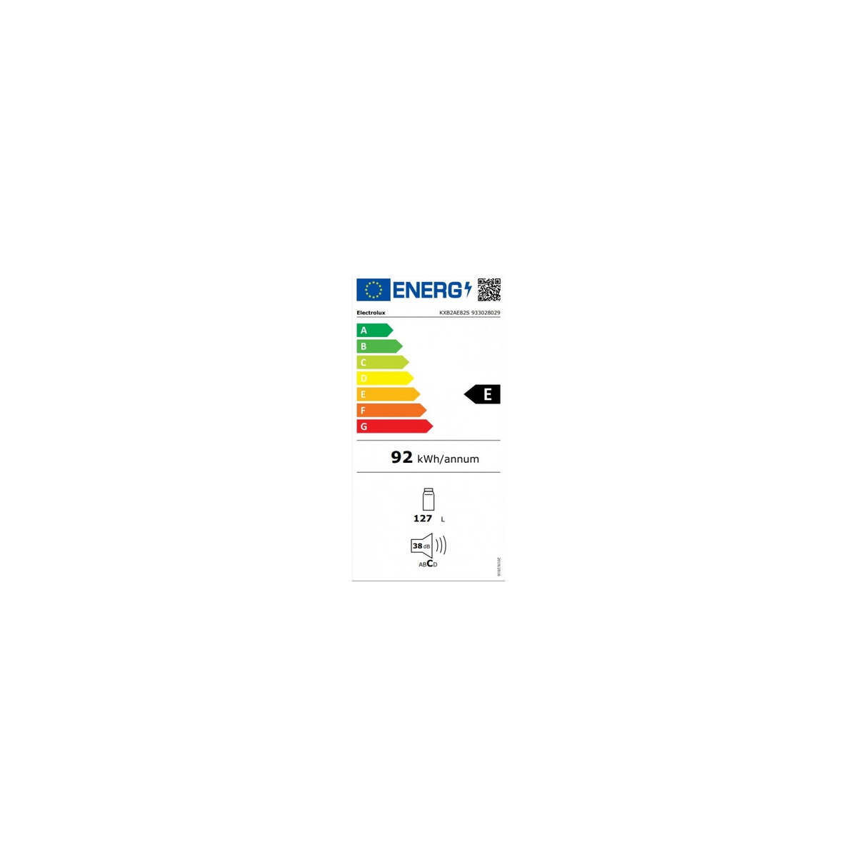 ELECTROLUX KXB2AE82S FRIGORIFERO MONOPORTA DA INCASSO 127 LT CLASSE E