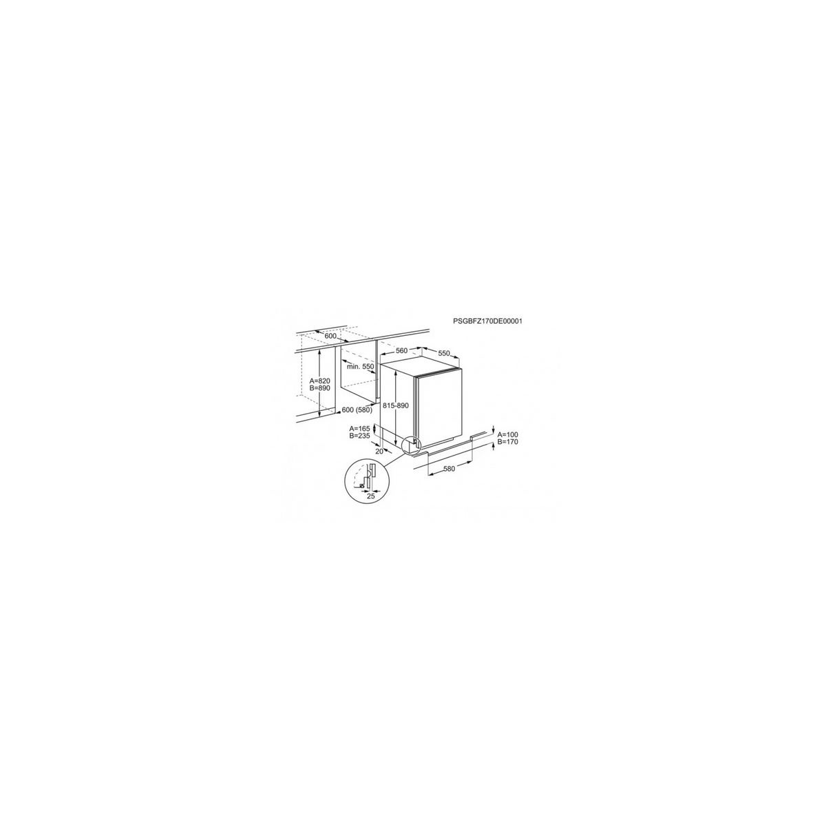 ELECTROLUX KXB2AE82S FRIGORIFERO MONOPORTA DA INCASSO 127 LT CLASSE E