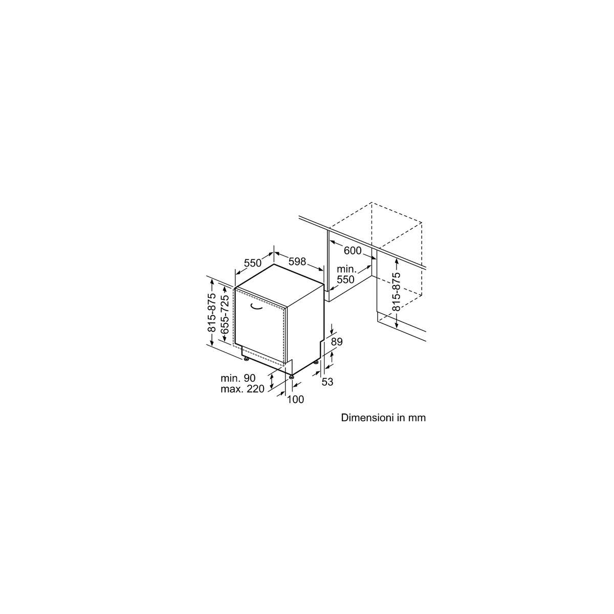 BOSCH SMV2HVX02E LAVASTOVIGLIE DA INCASSO A SCOMPARSA TOTALE 14 COPERTI WIFI CLASSE D