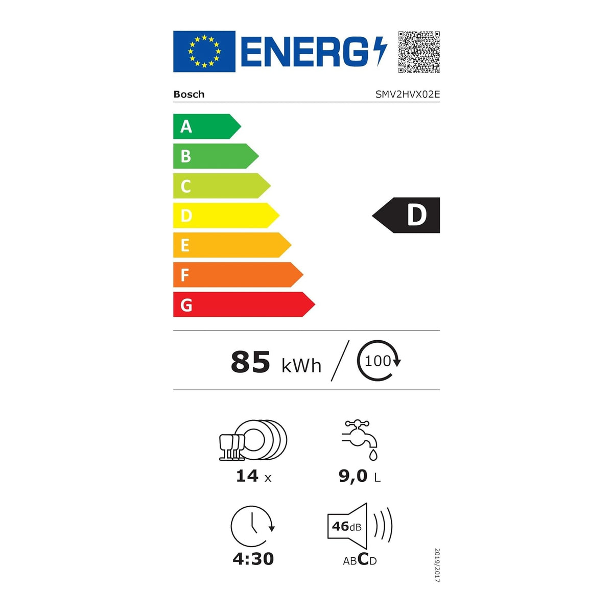 BOSCH SMV2HVX02E LAVASTOVIGLIE DA INCASSO A SCOMPARSA TOTALE 14 COPERTI WIFI CLASSE D