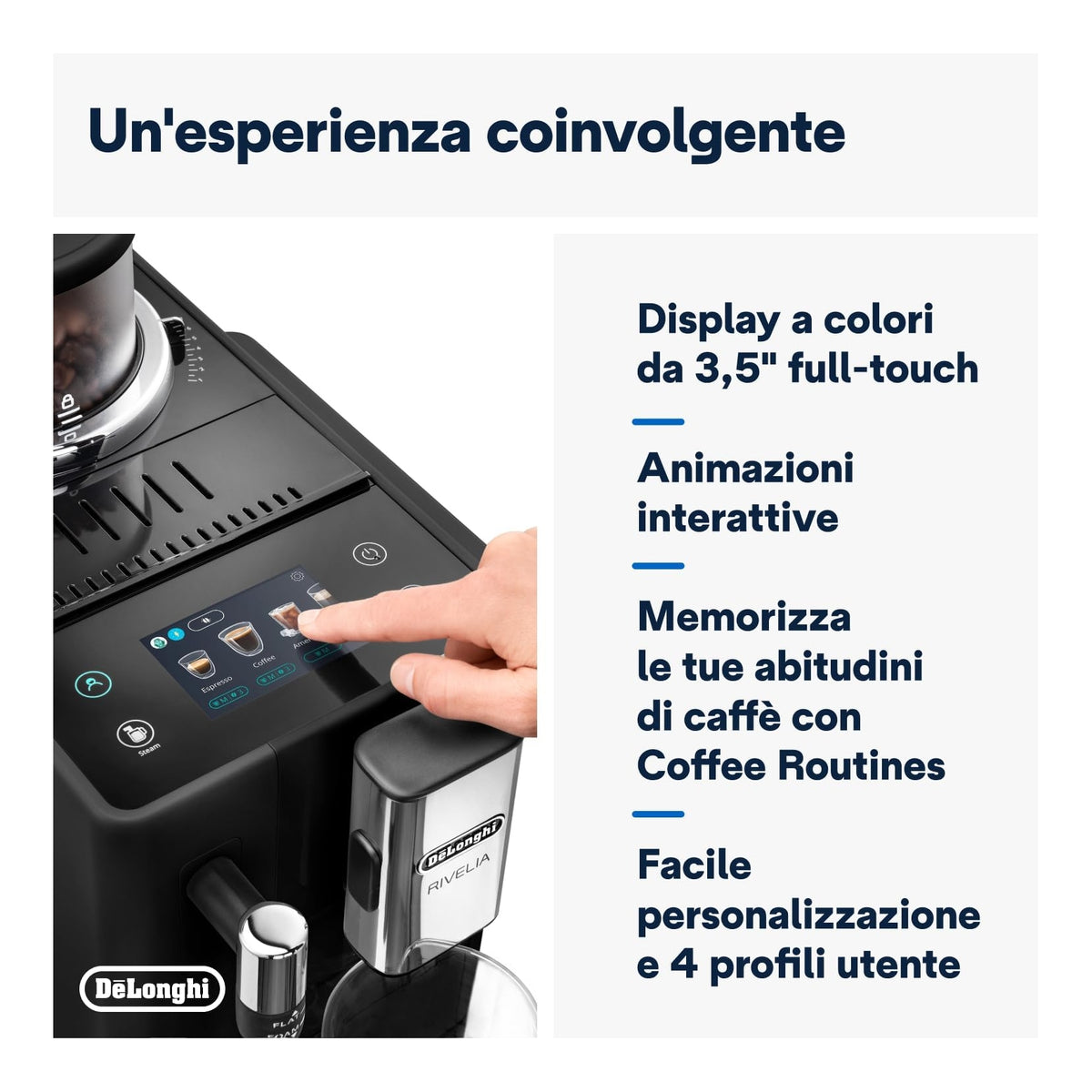 DE LONGHI RIVELIA EXAM440.35.B MACCHINA DA CAFFE' AUTOMATICA A CHICCHI COLORE NERA - EXAM44035B
