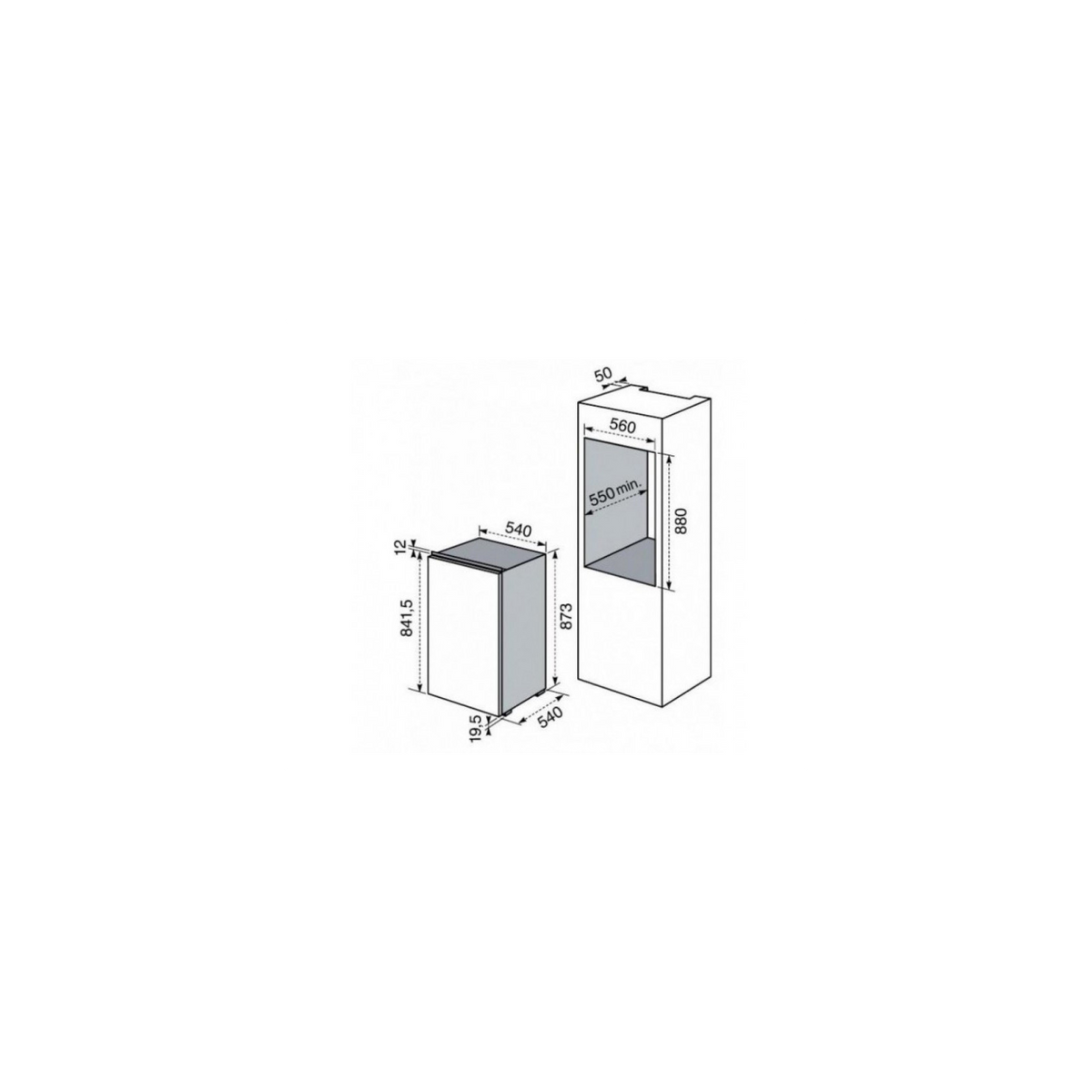 ELECTROLUX KRB2AE88S FRIGORIFERO MONOPORTA DA INCASSO STATICO 142 LT CLASSE E