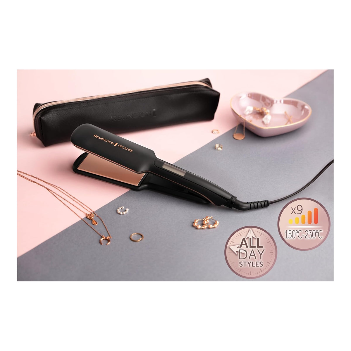 REMINGTON S9150B PIASTRA PER CAPELLI IN CERAMICA 9 TEMPERATURE