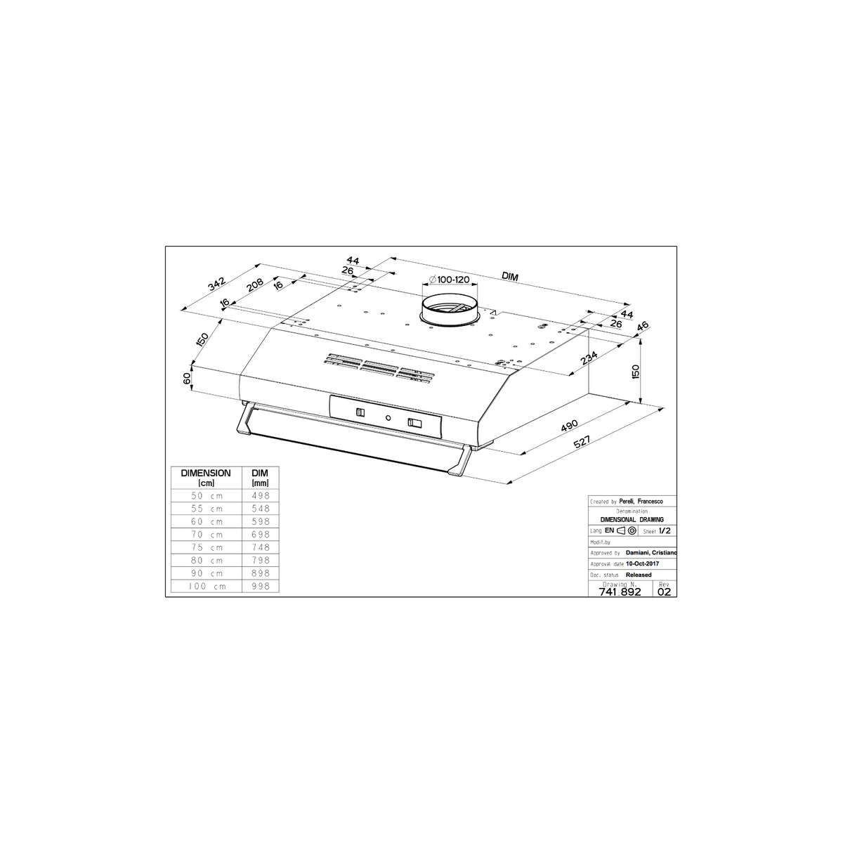 FABER TCH04 PLUS BK16A 741 CAPPA SOTTOPENSILE ASPIRANTE 60CM NERA - 300.0557.491