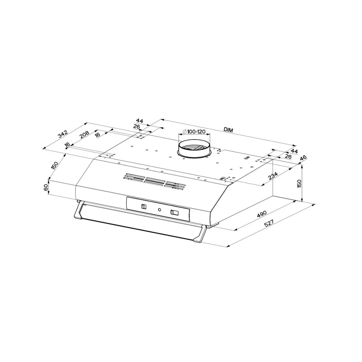 FABER TCH04 PLUS WH19A 741 CAPPA SOTTOPENSILE ASPIRANTE 90CM BIANCA - 300.0557.488
