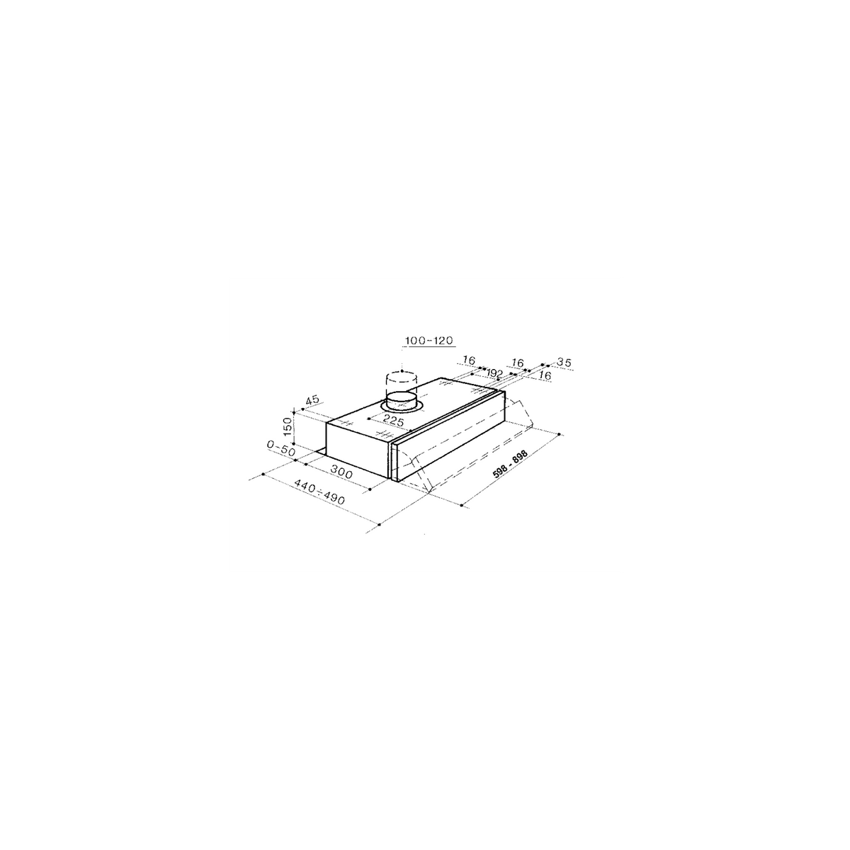 FABER 152 SRL LGX A60 CAPPA SOTTOPENSILE 60 CM INOX - 315.0547.804
