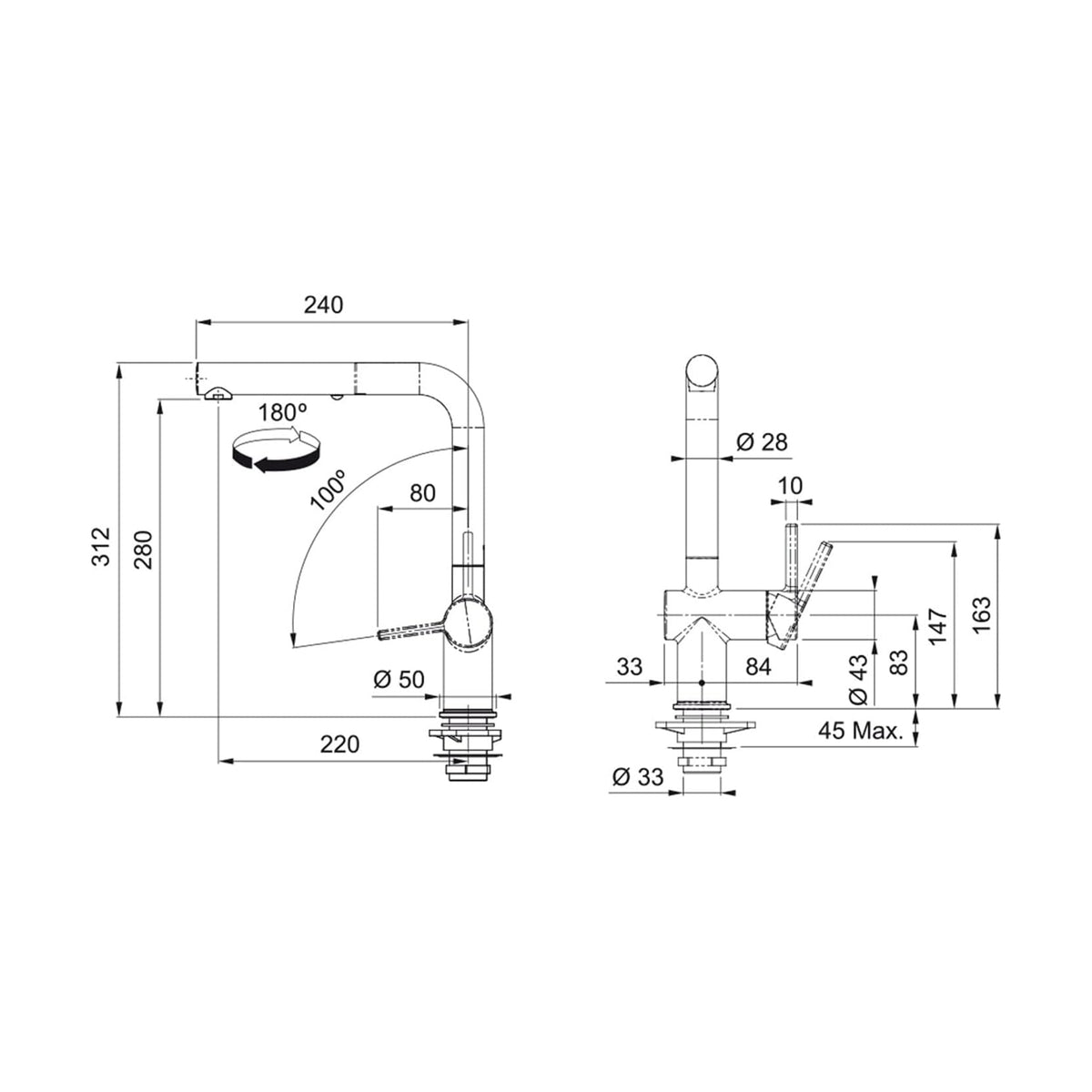 FRANKE 115.0653.387 MISCELATORE MONOCOMANDO CON DOCCETTA ESTRAIBILE COLORE BIANCO