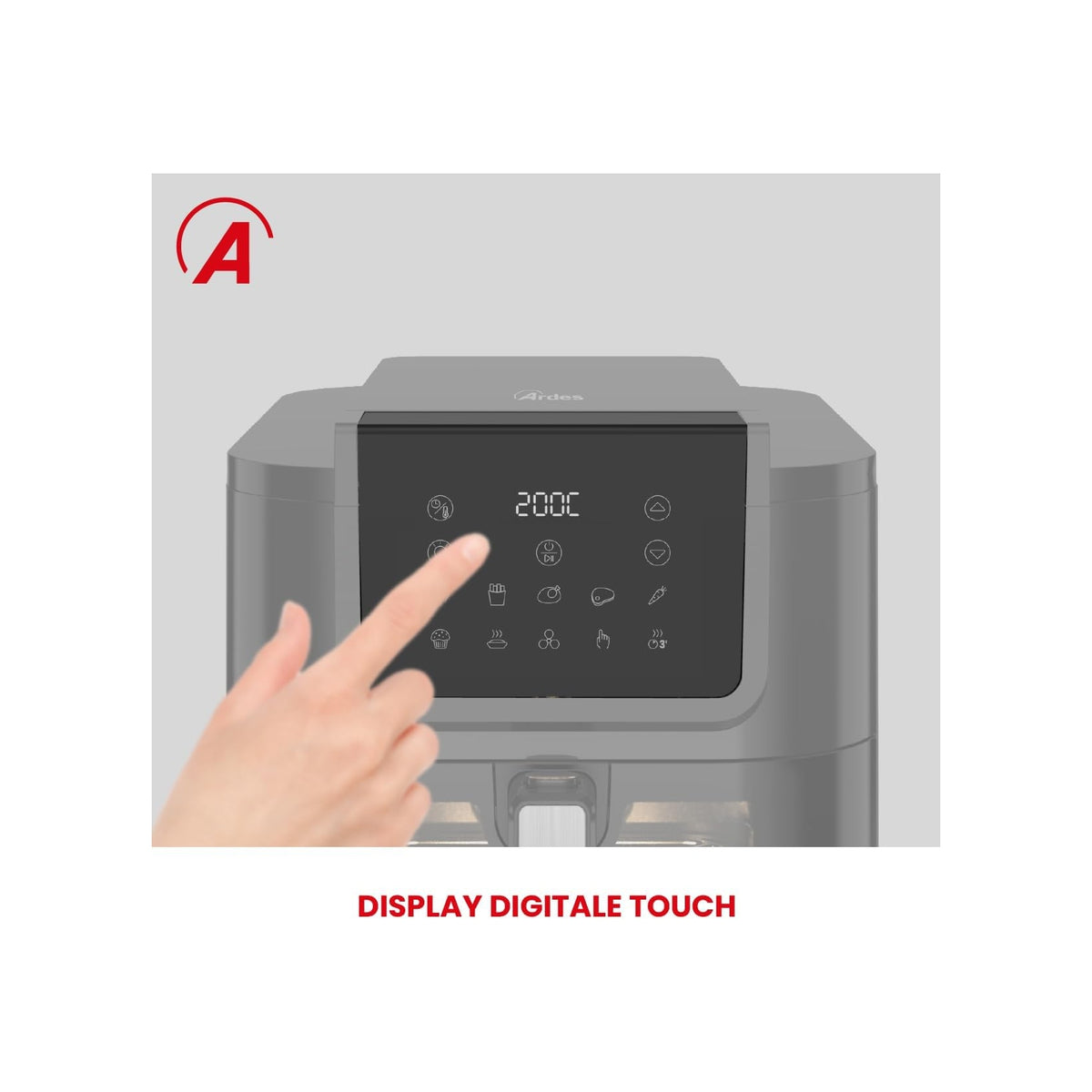ARDES ARFRYA08LV FRIGGITRICE AD ARIA FRIGGISANA 8LT DISPLAY TOUCH COLORE NERO