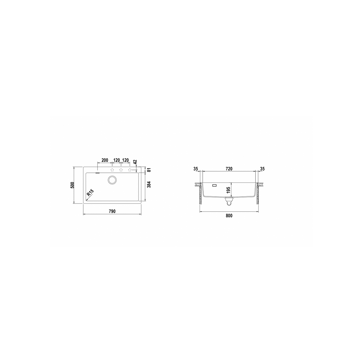 Schock PRIN100AP13 Primus N100XL Lavello 1 Vasca 79x50cm - Nero Assoluto