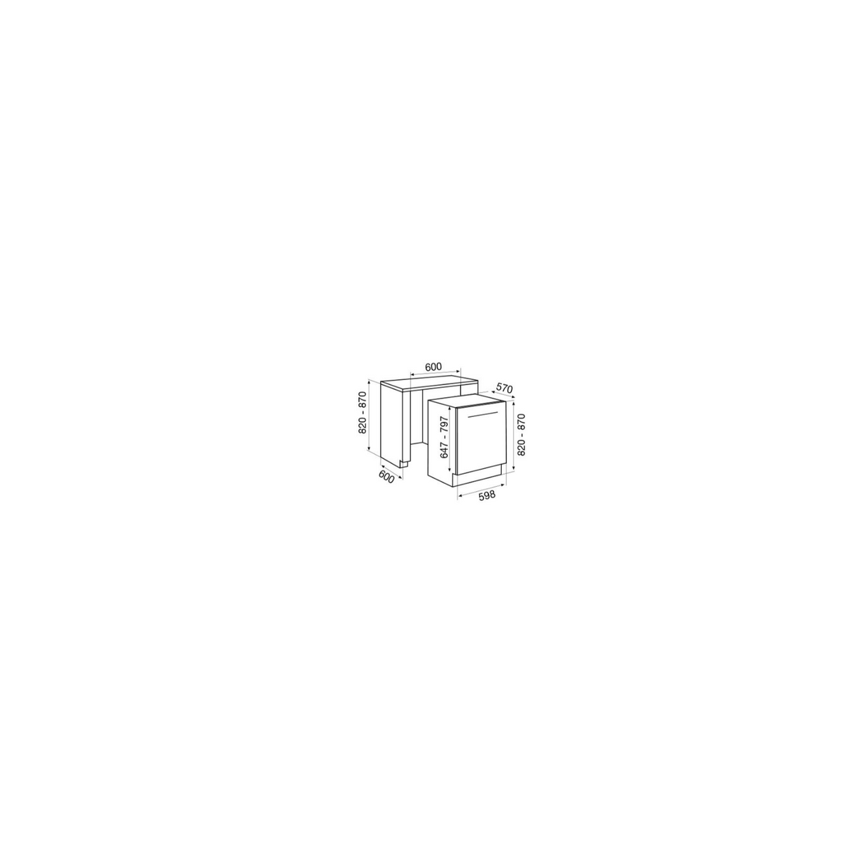 SCHOCK SDI543AS2 LAVASTOVIGLIE DA INCASSO A SCOMPARSA TOTALE 13 COPERTI 5 PROGRAMMI CLASSE E