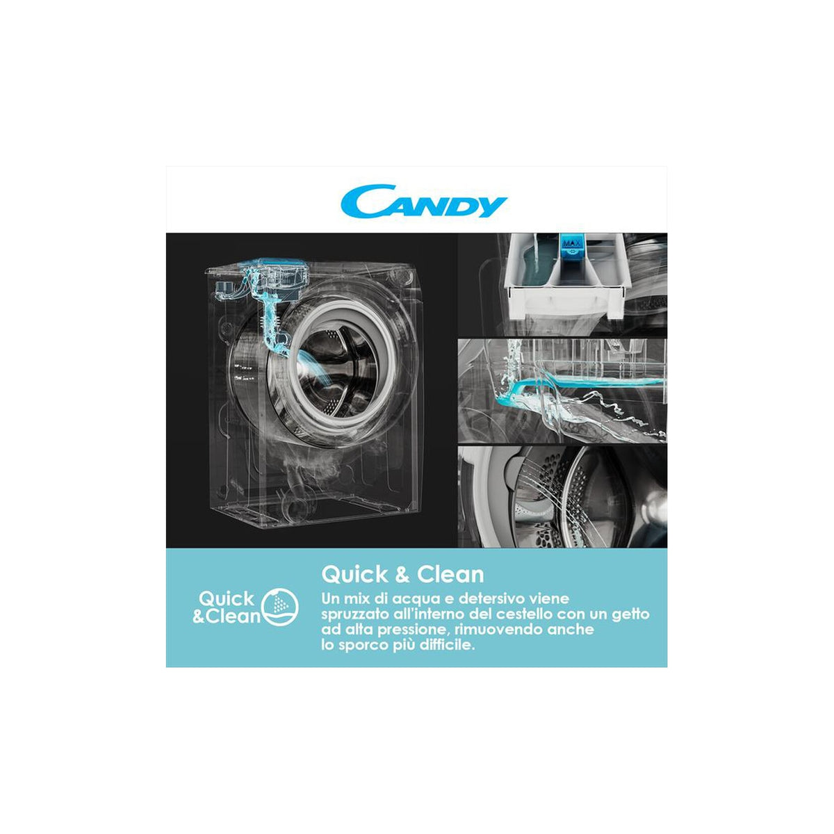 CANDY CSO 496TWM6/1-S LAVATRICE 9 KG 1400 GIRI WIFI VAPORE CLASSE A - CSO496TWM6