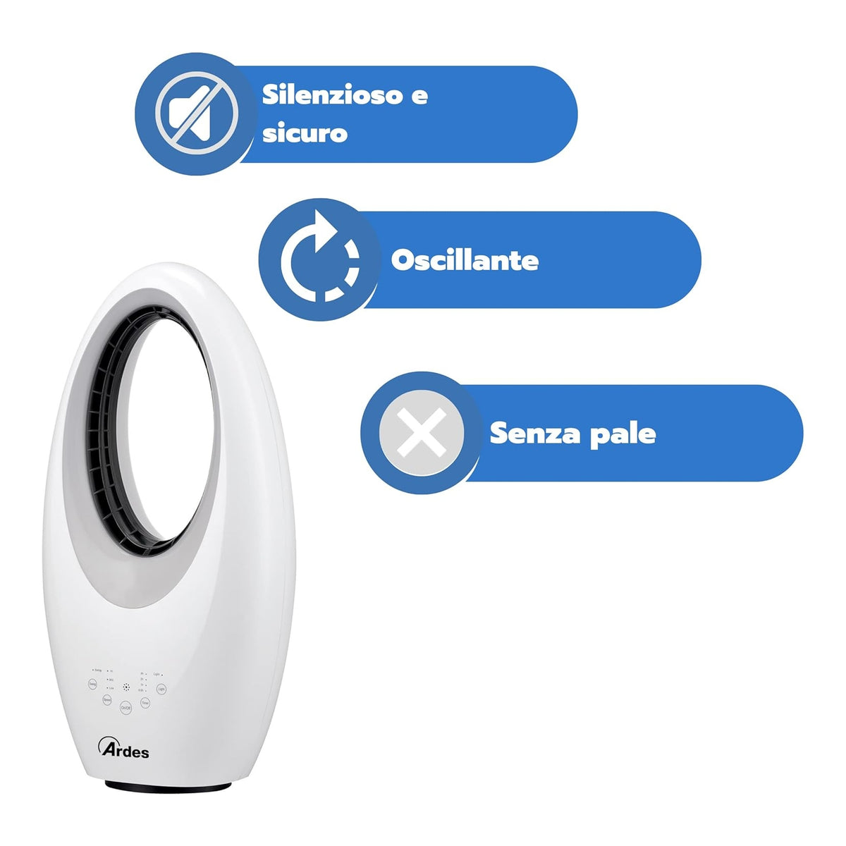 ARDES AR5BL1B MUNA BLADELESS VENTILATORE 3 VELOCITA' CON TELECOMANDO