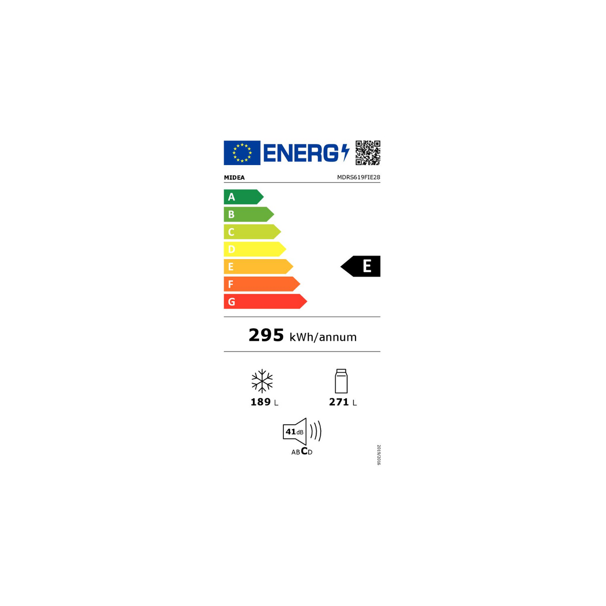 COMFEE MIDEA MDRS619FIE28 FRIGORIFERO SIDE BY SIDE 460LT NO FROST WIFI CLASSE E NERO