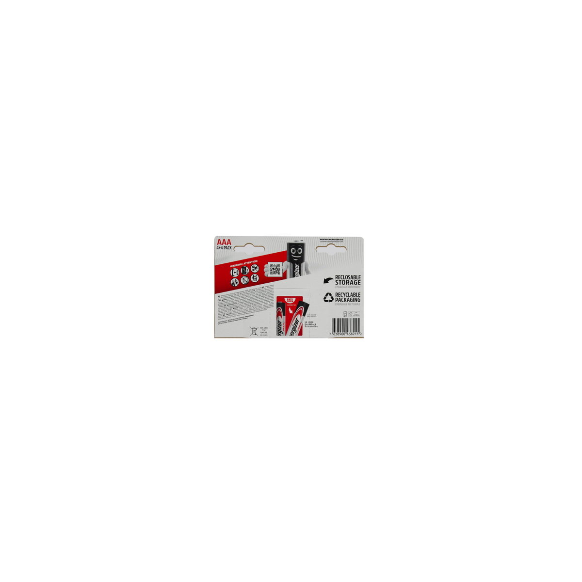 ENERGIZER E301533900 BATTERIE ALCALINE MINISTILO AAA 1,5 V BLISTER 4+4 PEZZI