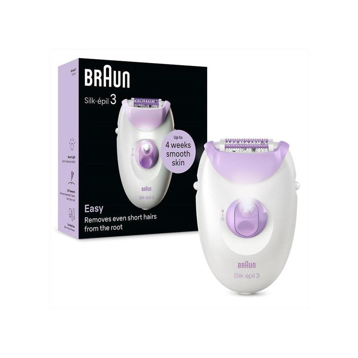 BRAUN SILK-ÉPIL 3 3-000 EPILATORE SERIE 3 CON FILO E LUCE LED - S-EPIL3000