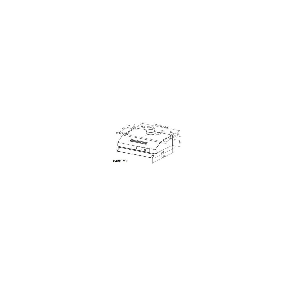 FABER TCH04 SS16A 741 CAPPA SOTTOPENSILE ASPIRANTE 60CM NERO - 300.0557.489