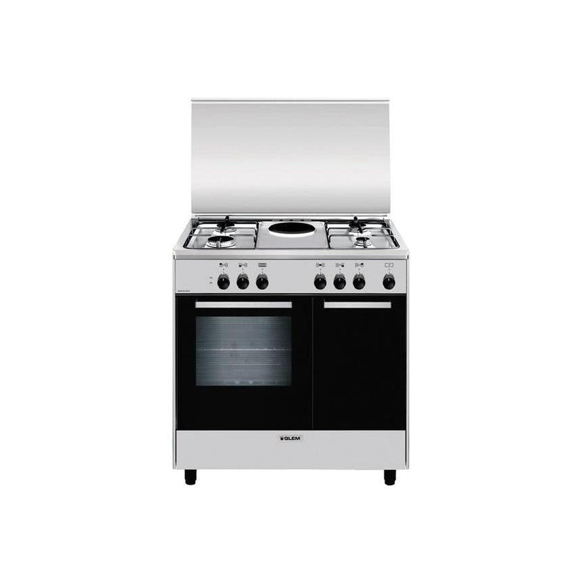 GLEM GAS AR856EI CUCINA 80X50 4 FUOCHI A GAS + 1 PIASTRA ELETTRICA FORNO ELETTRICO INOX