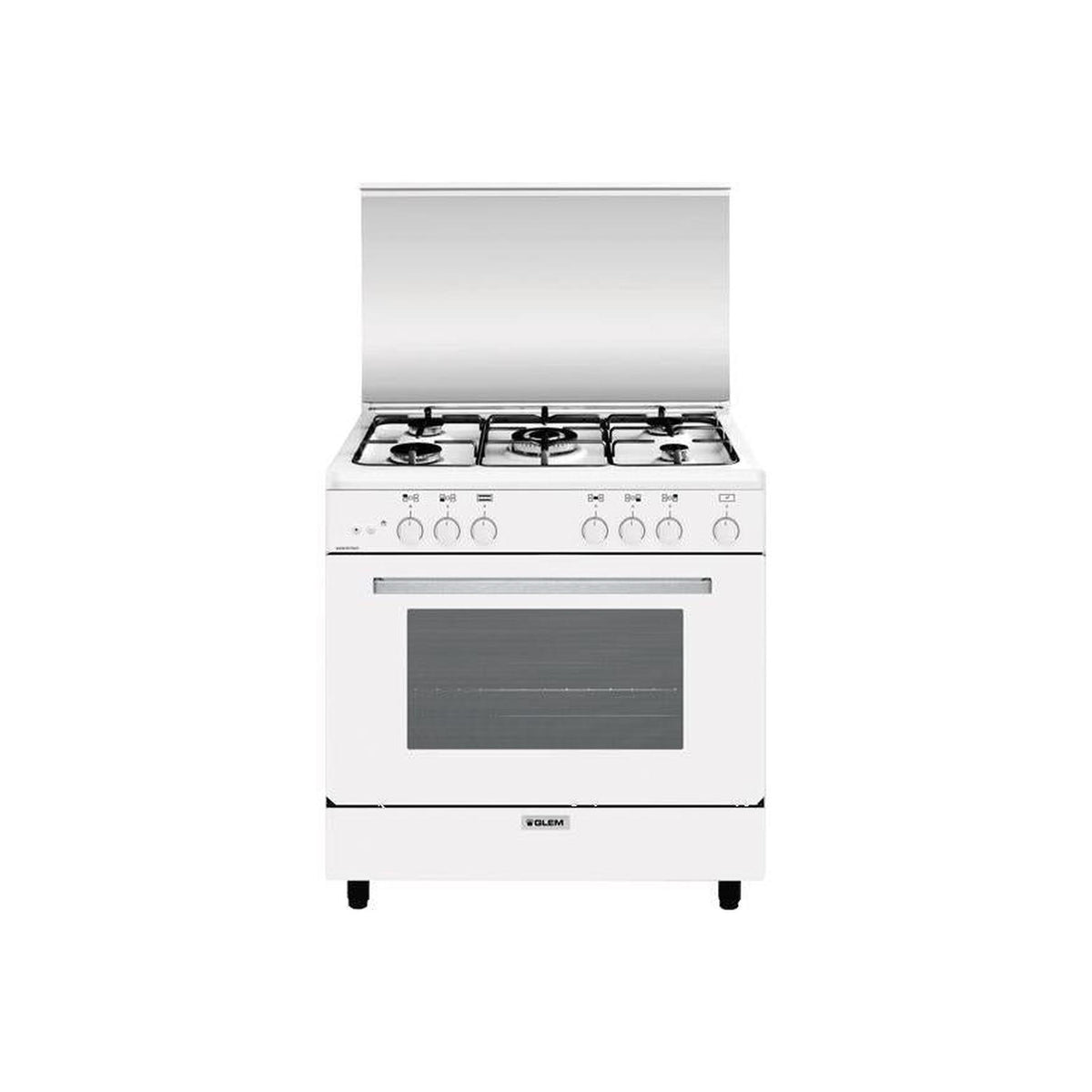 GLEM GAS A855GX CUCINA 80X50CM 5 FUOCHI FORNO A GAS CON GRILL COLORE BIANCO