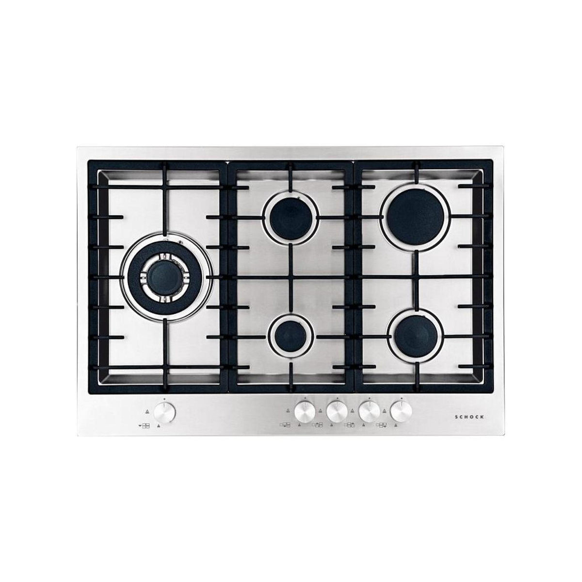 SCHOCK STF855HIX PIANO COTTURA DA INCASSO 75CM 5 FUOCHI A GAS INOX - PROMO
