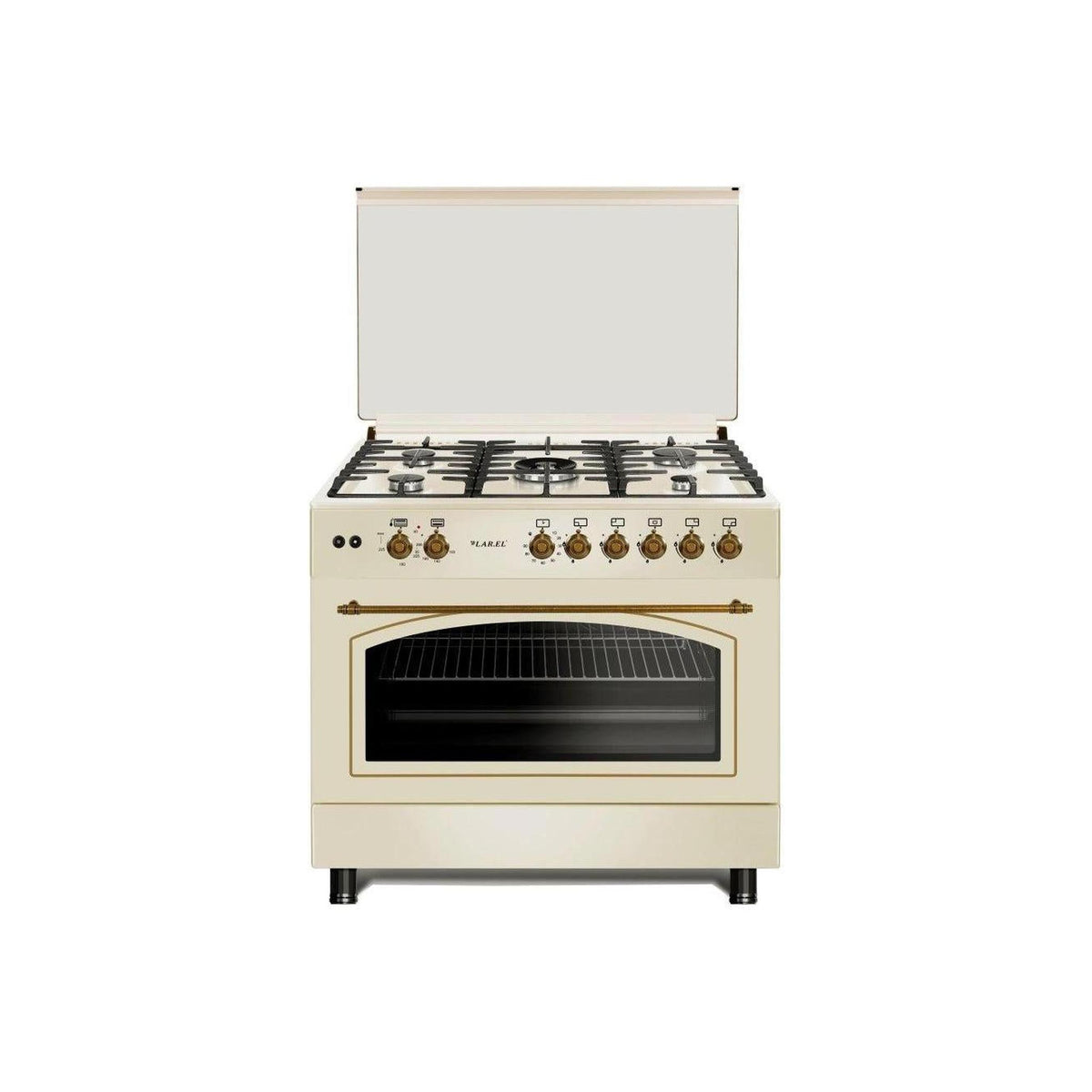 LAREL L90GR CUCINA 90X60 5 FUOCHI A GAS FORNO A GAS COLORE CREMA
