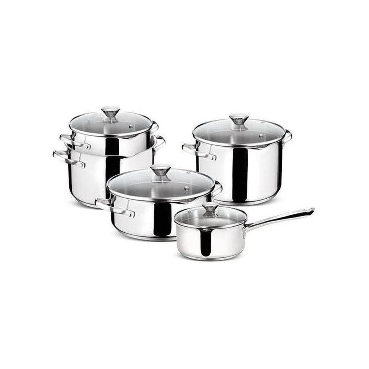 LAGOSTINA SMART BATTERIA DI PENTOLE 9 PEZZI IN ACCIAIO INOX ADATTA PER INDUZIONE - 010716600009 - PROMO