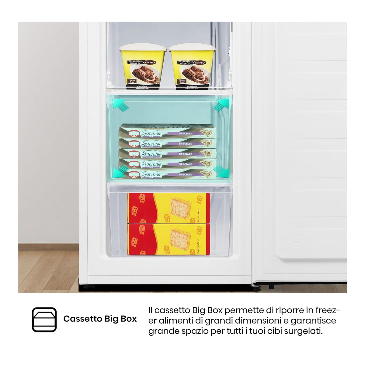 HISENSE FV78D4AWE CONGELATORE VERTICALE 61LT 3 CASSETTI CLASSE E COLORE BIANCO