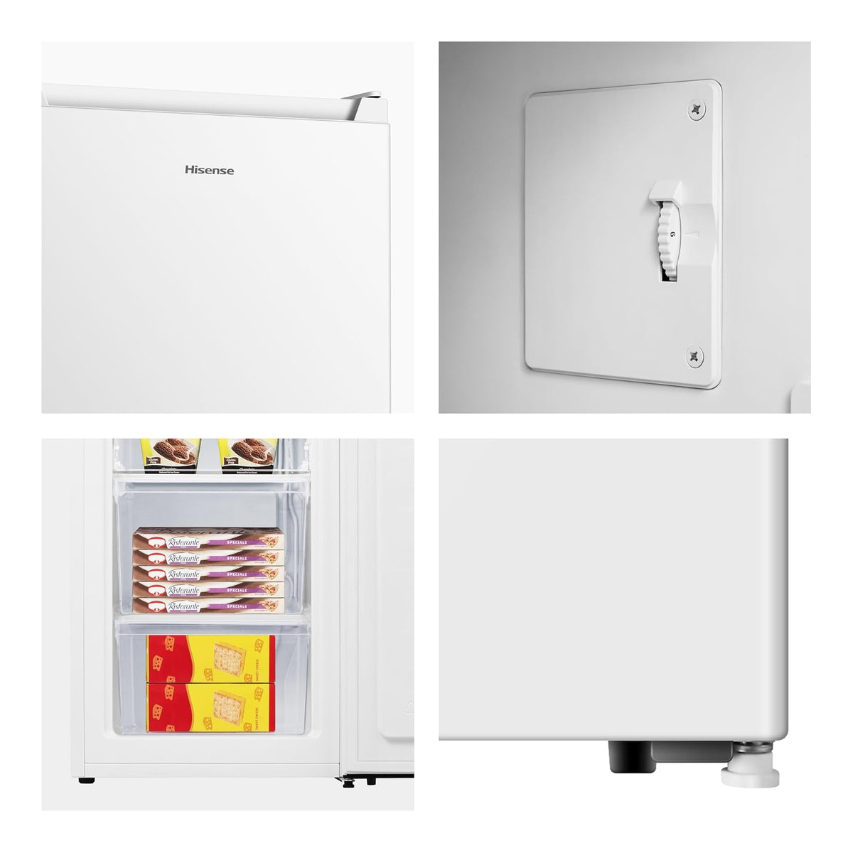 HISENSE FV78D4AWE CONGELATORE VERTICALE 61LT 3 CASSETTI CLASSE E COLORE BIANCO