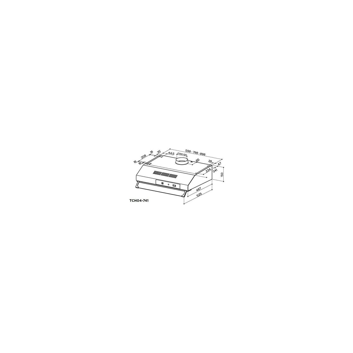 FABER TCH04 PLUS WH16A 741 CAPPA SOTTOPENSILE ASPIRANTE 60CM BIANCA - 300.0557.487