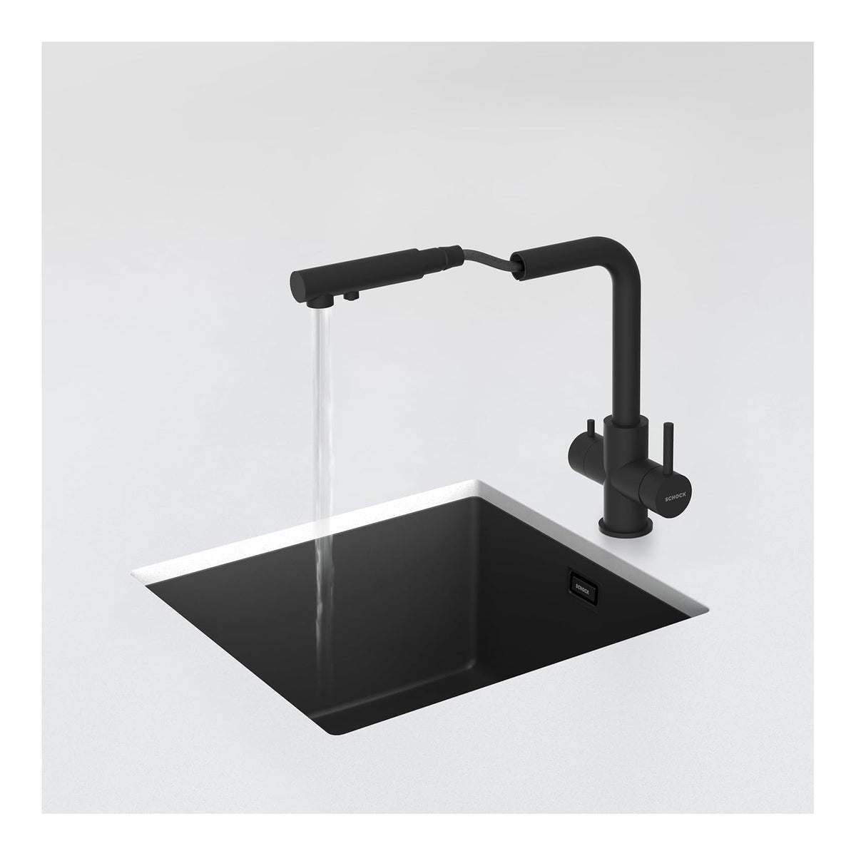 SCHOCK 560127PUR MISCELATORE A TRE VIE CON DOCCETTA ESTRAIBILE COLORE NERO