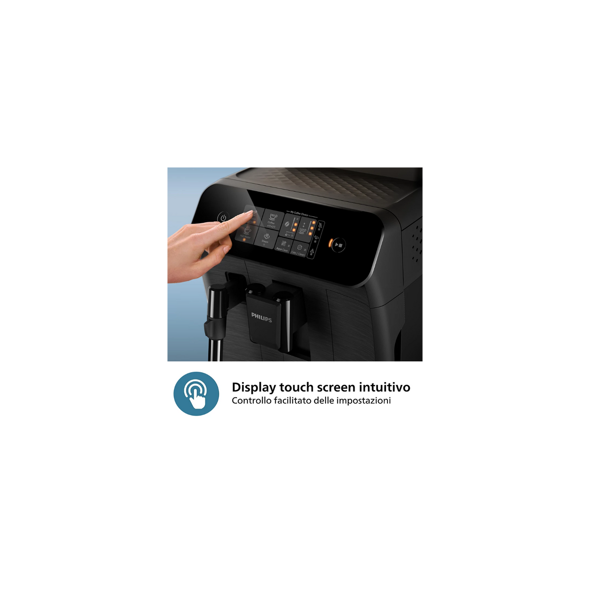 PHILIPS EP0820/00 SERIES 800 MACCHINA DA CAFFÈ AUTOMATICA A CHICCHI O IN POLVERE 2 TAZZE CON CAPPUCCINATORE
