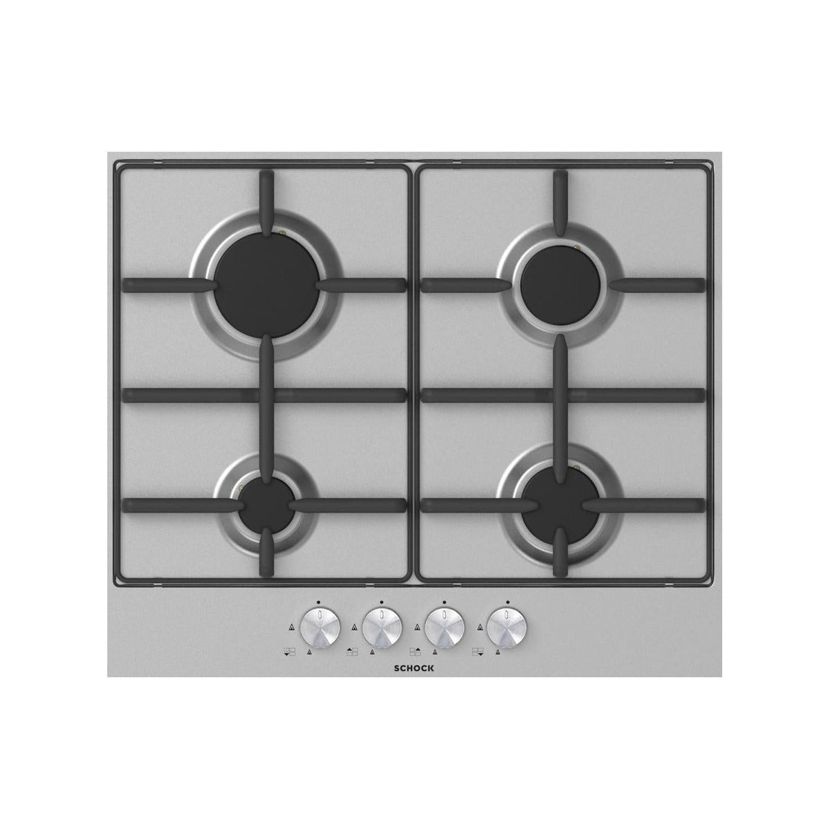 SCHOCK STS64IX PIANO COTTURA 60CM 4 FUOCHI A GAS COLORE INOX