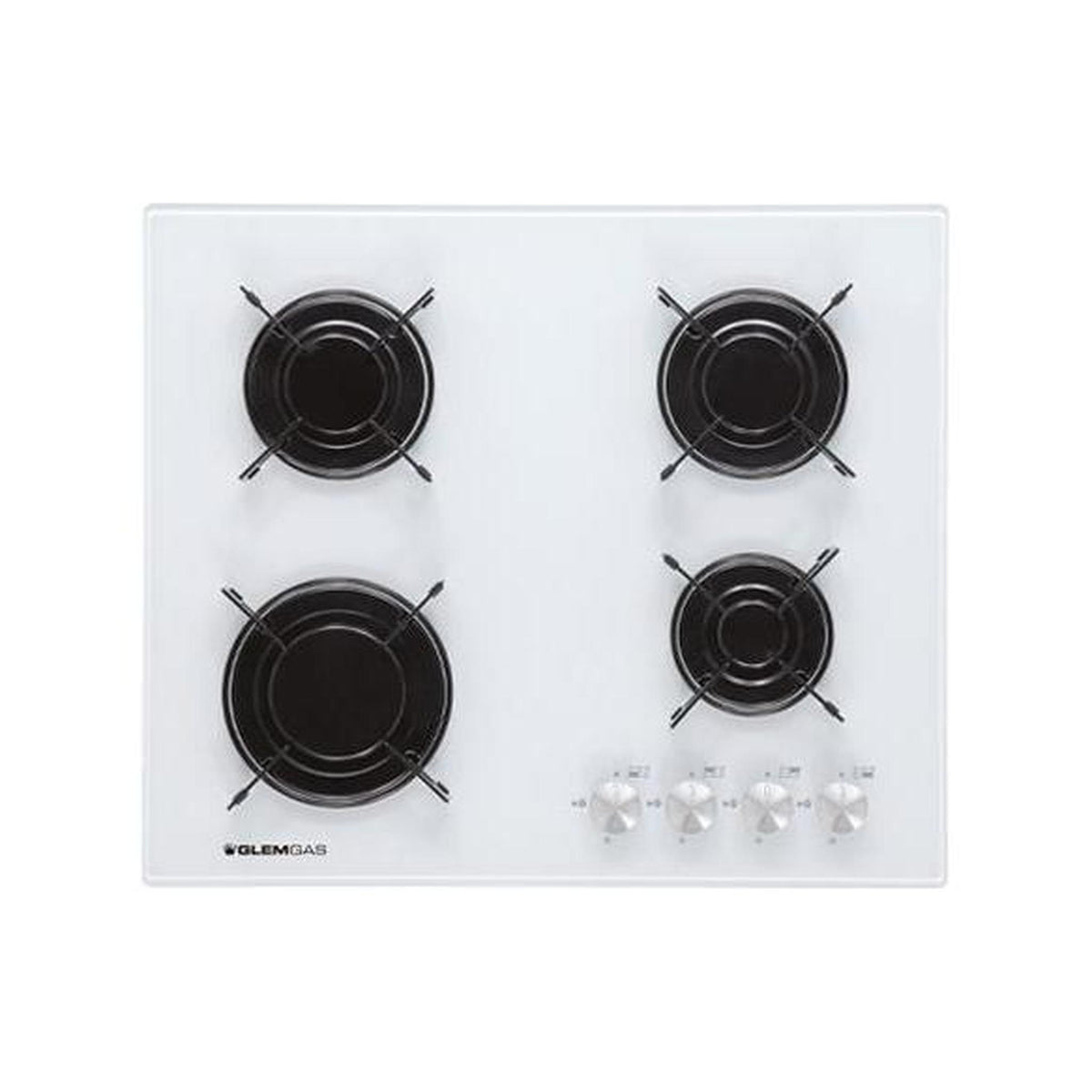 GLEM GAS GV64WH PIANO COTTURA 60CM 4 FUOCHI A GAS IN CRISTALLO BIANCO