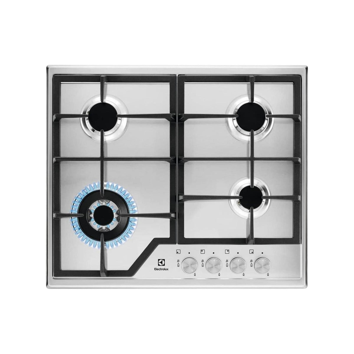 ELECTROLUX KGS6436SX PIANO COTTURA 60CM 4 FUOCHI A GAS GRIGLIE IN GHISA COLORE INOX