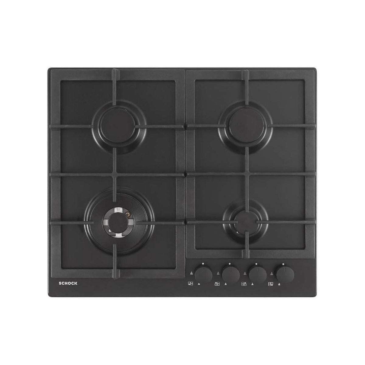 SCHOCK STR64THBK PIANO COTTURA 60 CM 4 FUOCHI A GAS COLORE NERO OPACO