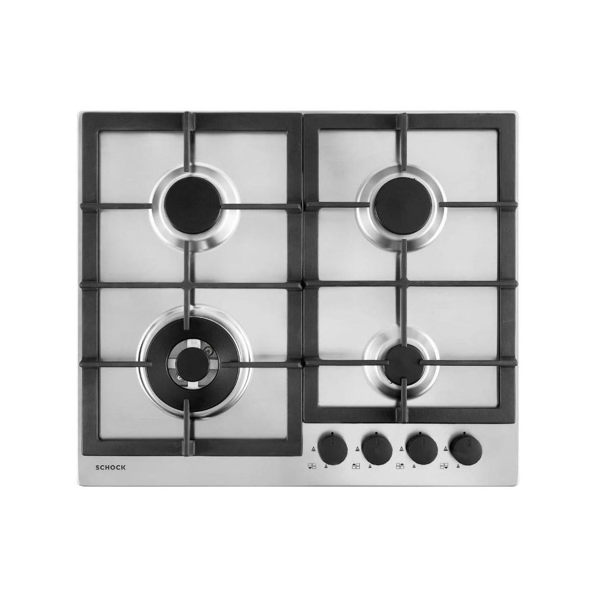 SCHOCK STR64THIX PIANO COTTURA DA INCASSO 60 CM 4 FUOCHI A GAS COLORE INOX