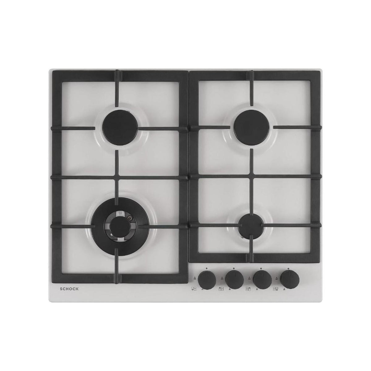 SCHOCK STR64TH16 PIANO COTTURA DA INCASSO 60 CM 4 FUOCHI A GAS COLORE NEW ALUMINA