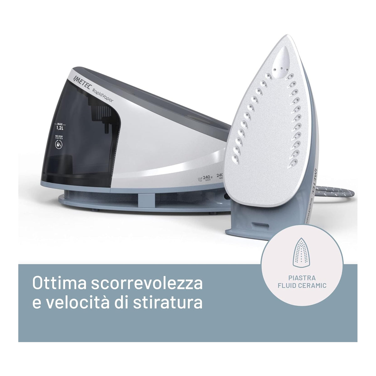 IMETEC 9033 RAPIDVAPOR FERRO DA STIRO CON CALDAIA 2400W 5BAR SERBATOIO 1.2LT