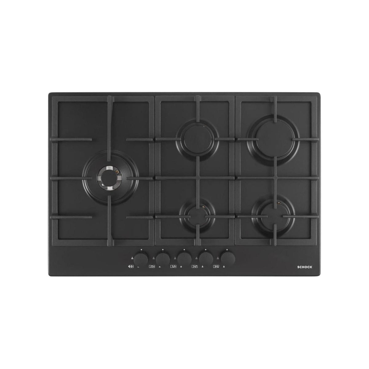 SCHOCK STR85THBKN PIANO COTTURA 75CM 5 FUOCHI A GAS COLORE NERO OPACO
