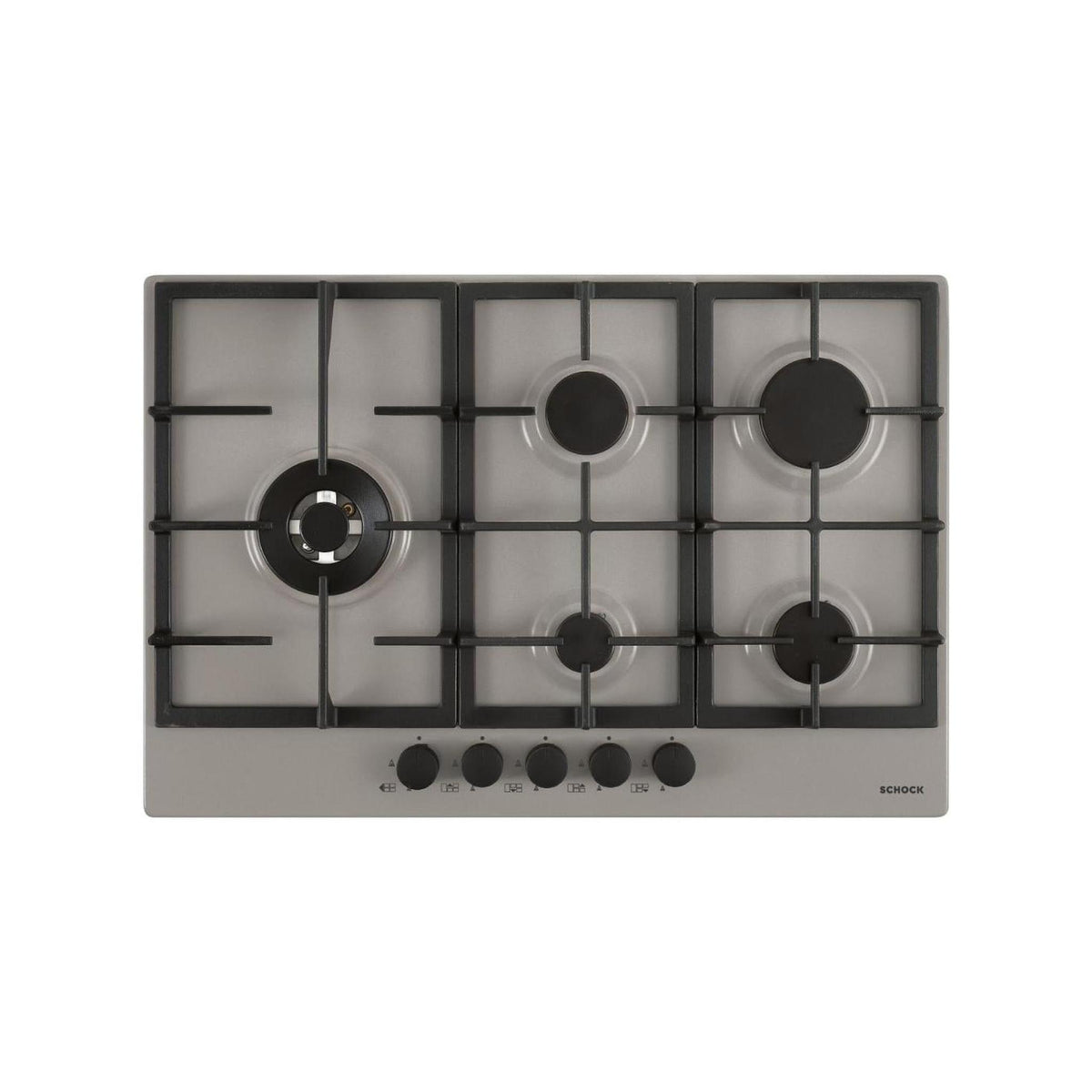 SCHOCK STR85TH42 PIANO COTTURA 75CM 5 FUOCHI A GAS COLORE GRIGIO TORTORA