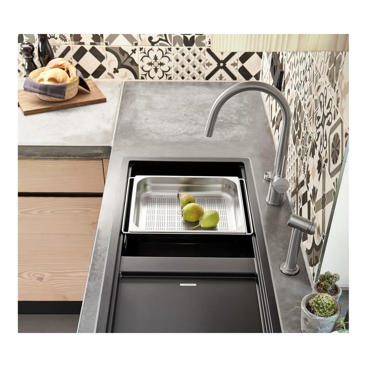 SCHOCK 528006EDM CONOS PRO MISCELATORE CON DOCCIETTA SEPARATA - INOX MASSICCIO