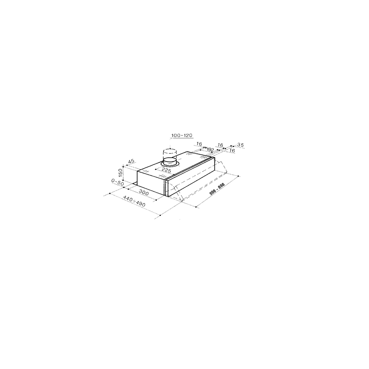 FABER 152 SRM LG A60 CAPPA SOTTOPENSILE 60 CM INOX - 315.0547.802
