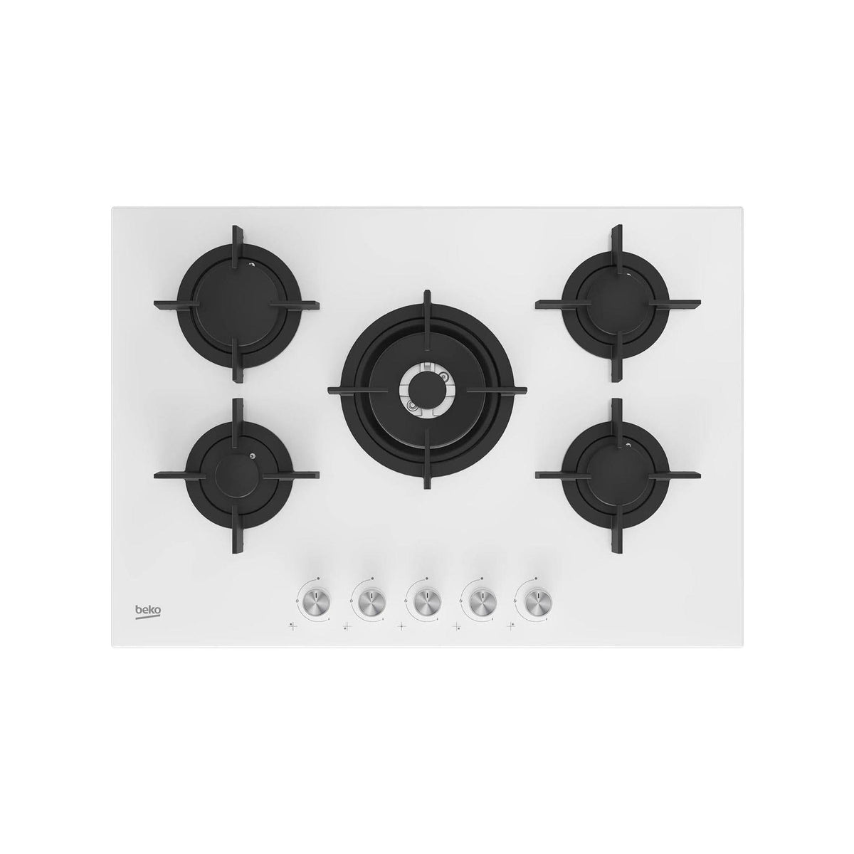 BEKO HILW75222SW PIANO COTTURA 75CM 5 FUOCHI A GAS IN VETRO BIANCO