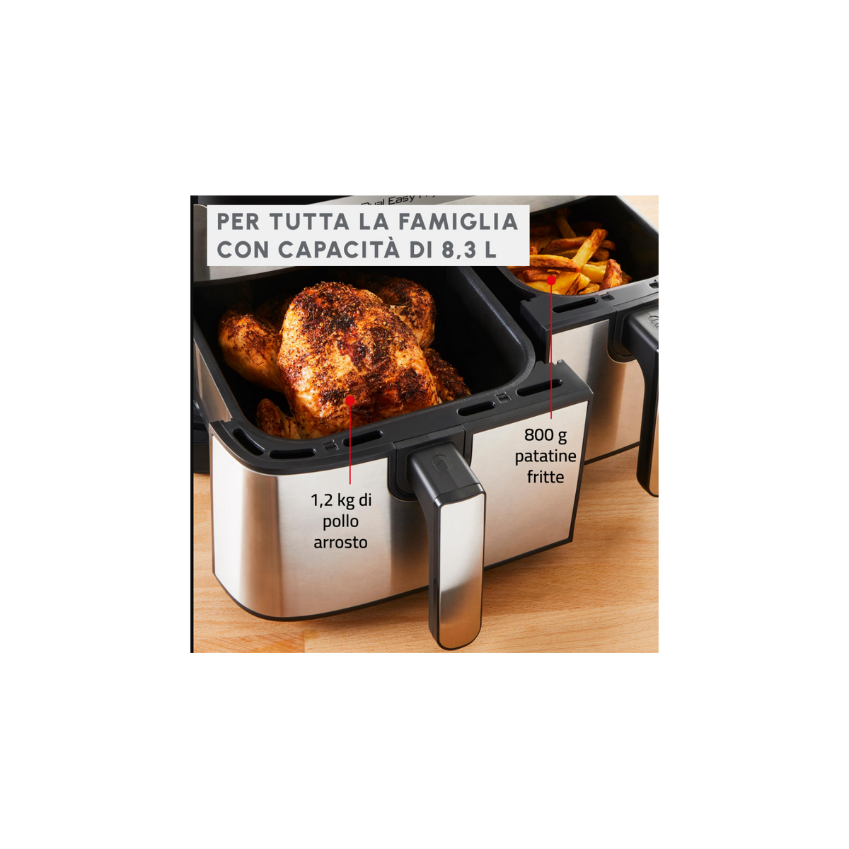 MOULINEX EZ905D FRIGGITRICE AD ARIA 8LT COLORE NERO/INOX