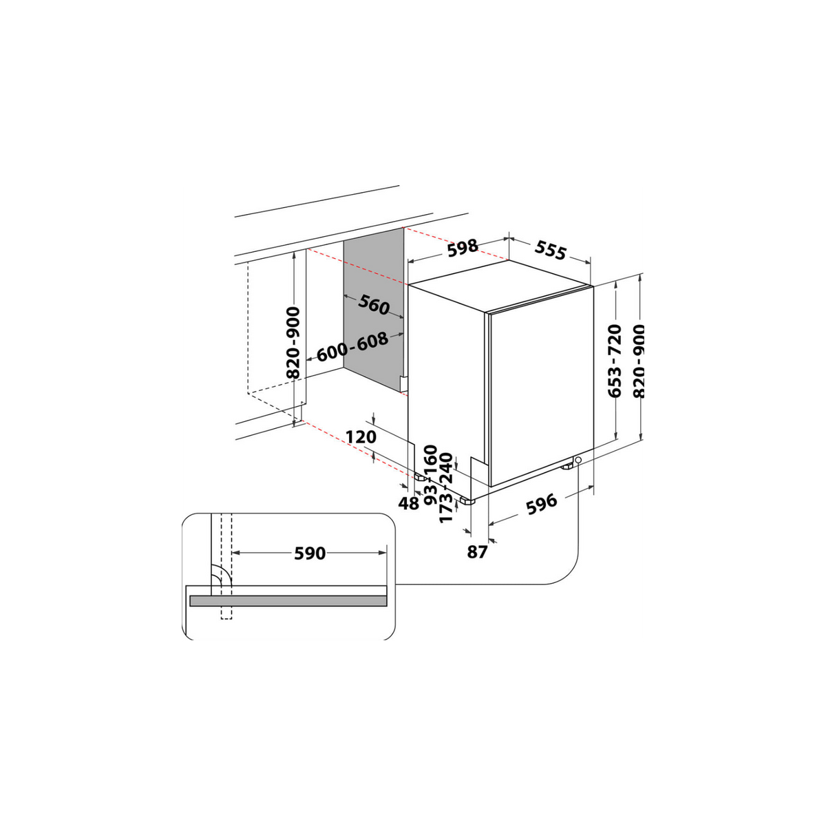 INDESIT D2I HKL326 LAVASTOVIGLIE DA INCASSO 14 COPERTI CLASSE E - D2IHKL326