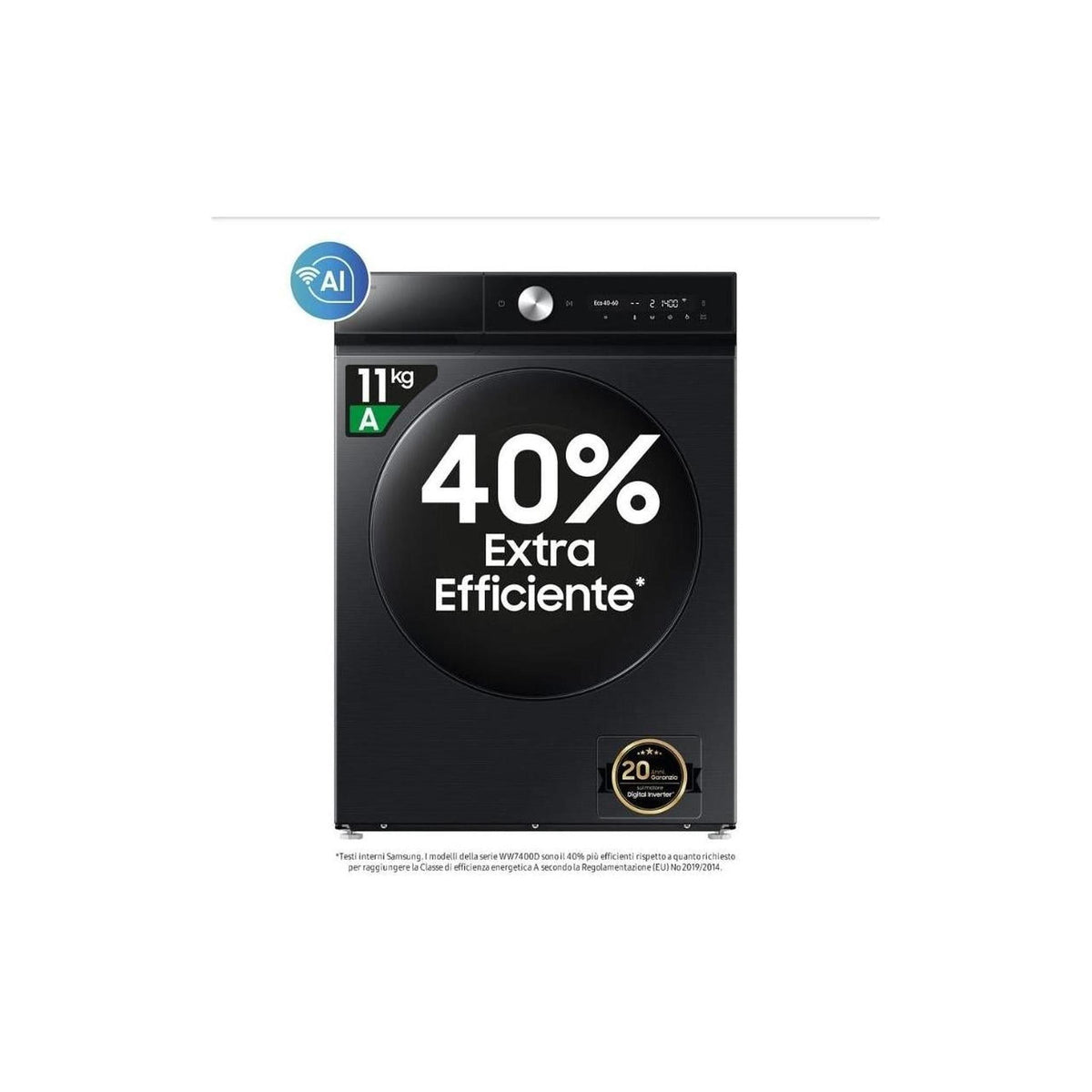 SAMSUNG WW11DB8B95GBU3 LAVATRICE 11KG 1400 GIRI BESPOKE AI™ QUICKDRIVE WIFI ECODOSATORE CLASSE A