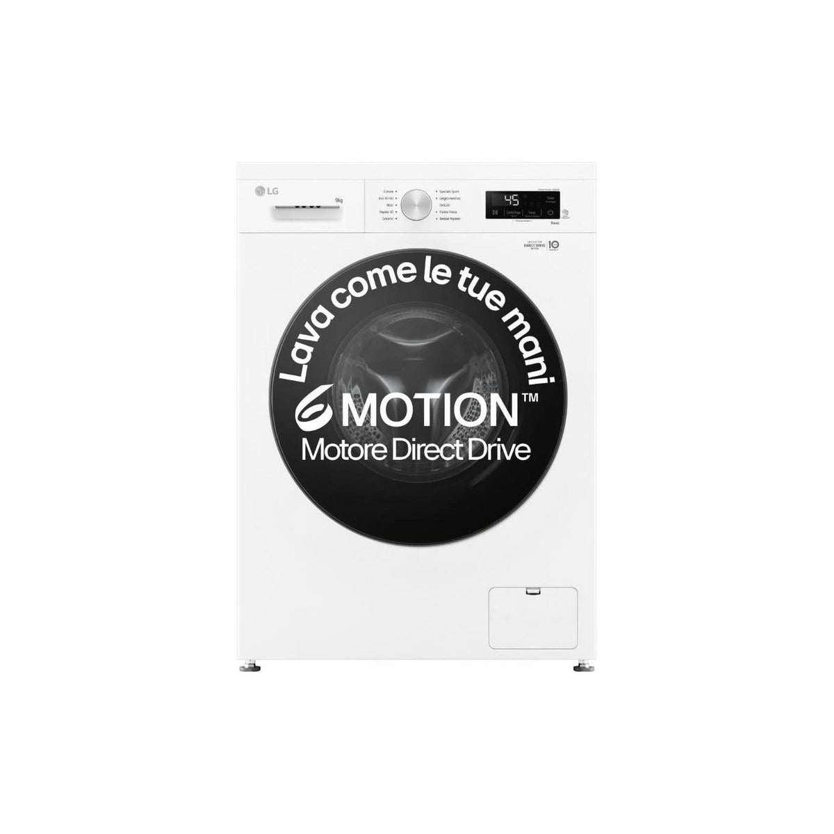 LG F4NX1009NWB LAVATRICE 9KG 1400 GIRI VAPORE AI DD 6 MOTION CLASSE A
