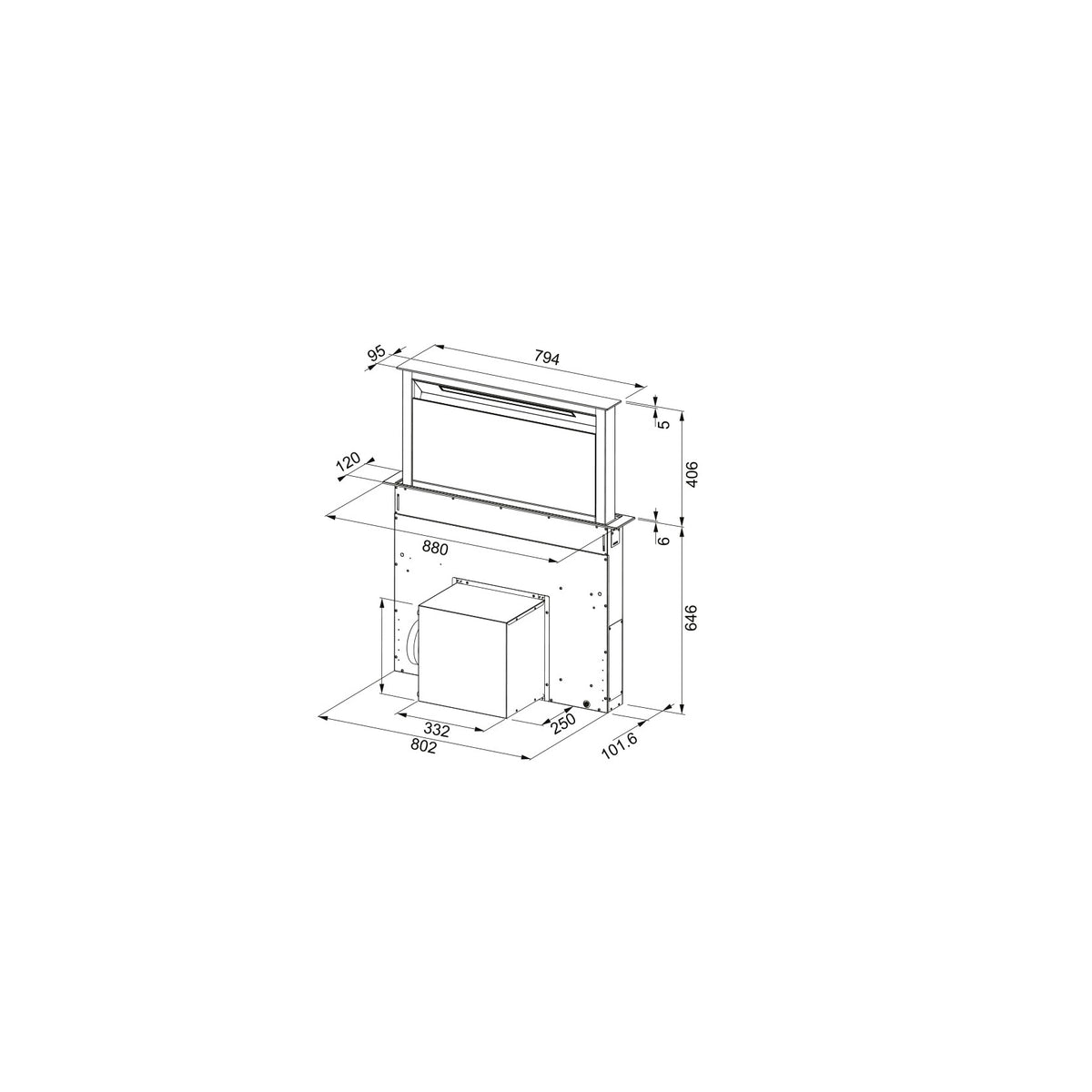 FRANKE 110.0365.588 CAPPA ESTRAIBILE DA PIANO 90 CM CLASSE A
